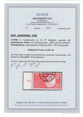 C) DDR Mi 721 X ° einwandfrei, mit FA Paul BPP, ME _._