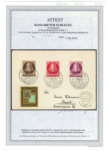 C) Berlin Mi 75, 77, 79 Auslandsbrief VORERSTTAG, FA Schlegel BPP