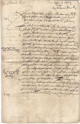 P) Hannover 1659 Kontribution-Brief Ahlden an die Celler Regierung