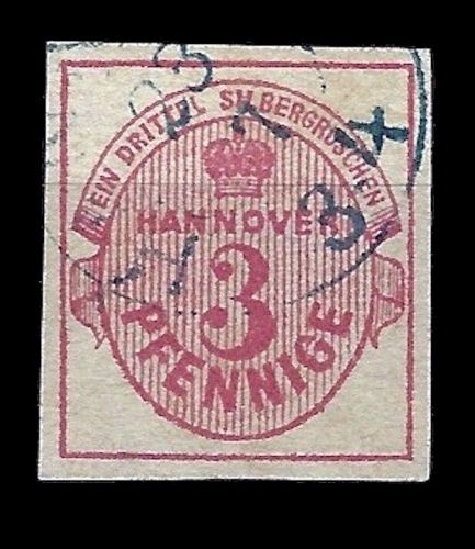 P) Hannover Mi 13 a ° , breitrandiges Stück