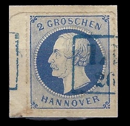 P) Hannover Mi 24 y ° Randstück mit RZ 5, Briefstück
