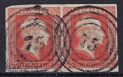 P) Preußen Mi 1° Paar, mit klarem Nr.-St. 75 Berwalde/Barwice (Pommern)