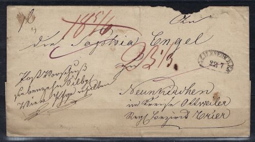 P) Preußen Vorphila , Postverschlussbrief mit Ovalst. Geilenkirchen
