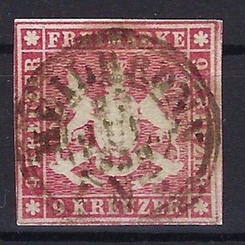 P) Württemberg Mi 9 a ° (mit Seidenfaden) ideal gestempelt, ME 100€