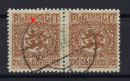 P) Schleswig Mi 3° waagerechtes Paar, linke Marke mit PF I
