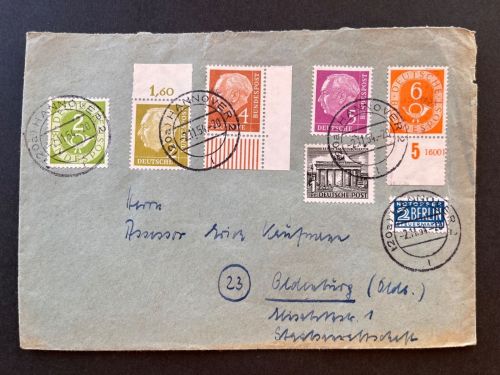 P) Bund Mi 126 UR Teil HAN, 177 OR, 178 Ecke UR, MiF Hannover-Oldenburg