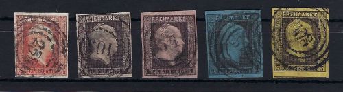 Preußen Mi 1-4 ° mit 2 a/b, vollrandig und zentr. gest., ME 170€