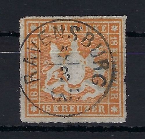 Württemberg Mi 34 ° gepr. Thoma BPP, ME 1.000€