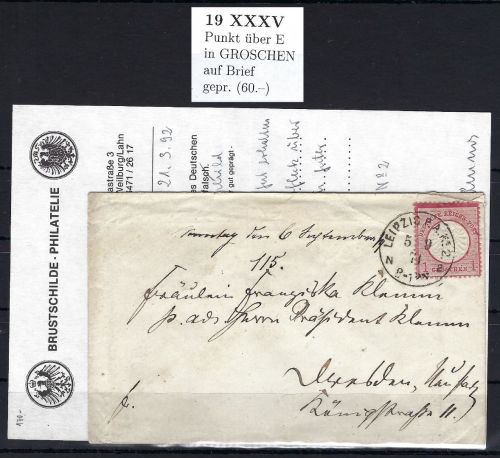 DR Mi 19 mit PF XXXV Brief, Befund Sommer BPP