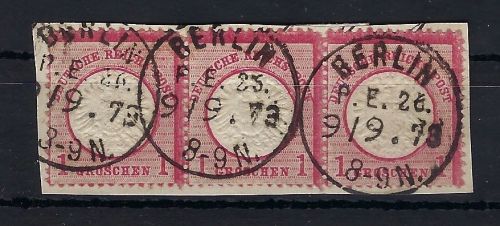DR Mi 19 waag. Dreierstreifen, Briefstück, , ME 115€