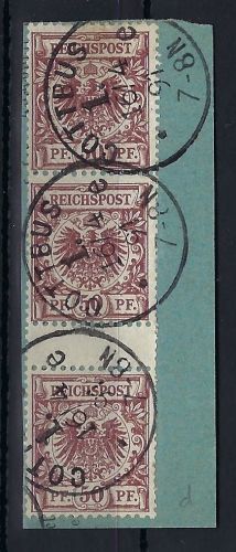 DR Mi 50 d ZS ° Briefstück, gep. Wiegand BPP, ME €