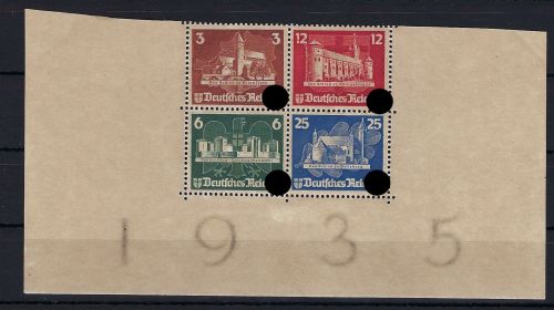 DR Herzstück Block 3, Mi 576–579 mit vollständiger Originalgummierung