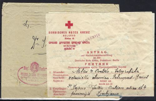 Italienische Verwaltung Slowenien, Brief des Serbischen Rotkreuz 1941