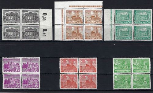 Berlin Mi 42-47 I ** Viererblock Partie , ME 148€