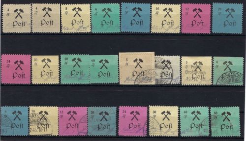 Lokalausgaben 1945-50, Großräschen Mi 13-24 I A postfrisch + gestemp.