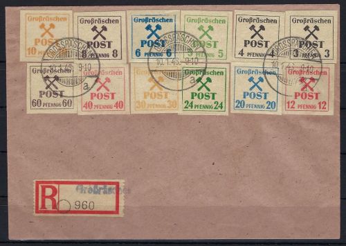 Lokalausgaben 1945-50, Großräschen Mi 31-42 Satzbrief