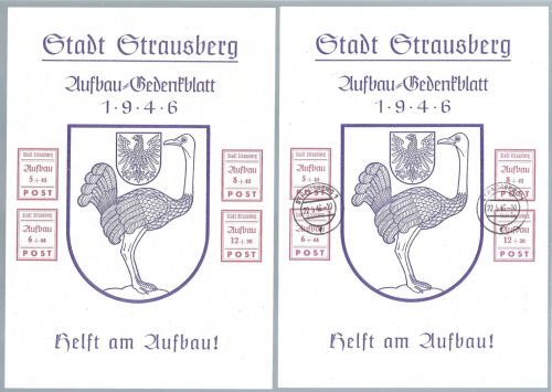 Lokalausgaben 1945-50, Strausberg Block 3 (*) + °