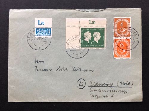 P) Bund Mi 197 Eckrand OL + S 1, MiF Hannovern. Oldenburg