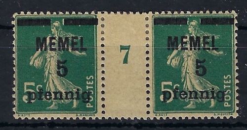 P) Memel 18 c ZW Ms 7 * ungebraucht mit Falz