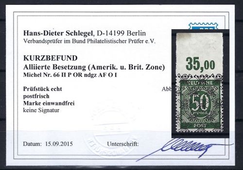 P) Bizone Mi 66 II P OR AF 01., KB Schlegel BPP