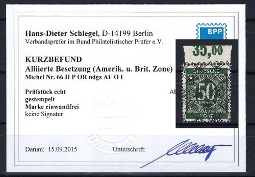 P) Bizone Mi 66 II P OR AF 01, KB Schlegel BPP