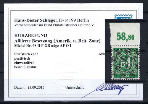 P) Bizone Mi 68 II P OR **, KB Schlegel BPP