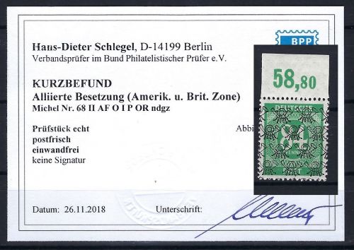 P) Bizone Mi 68 II P OR **, KB Schlegel BPP