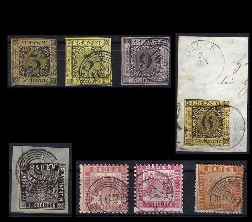 Baden Heimat Lot mit K2 / Nummernstempel Zell a. H. / 162