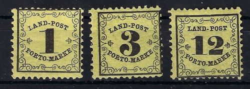 Baden Landespost / porto, Mi 1 - 3 x *, ME 54€