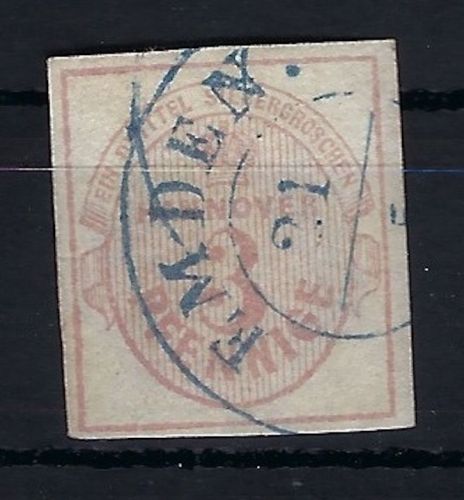 Hannover Mi 6 a ° mit blauem K2 Emden, ME 450€