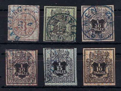 Hannover Mi 8 - 12 ° mit 10 a/b, meist vollrandig, ME 1.125€
