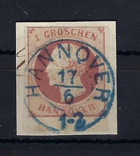 Hannover Mi 14 d II Unterrand auf Briefstück, ME 300€