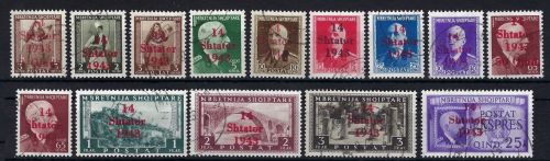D. Bes. Albanien, Mi 1-14 °, gepr. Dr. Rommerskirchen BPP, ME 500€