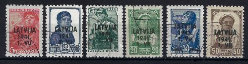 D. Bes. Lettland, Mi 1-6 ° (Mi 3 sig. Krischke), ME 120€