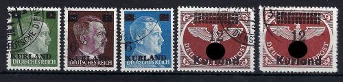 Kurland, Mi 1-4 A/B ° , jede Marke gepr. Van Loo BPP, ME 240€