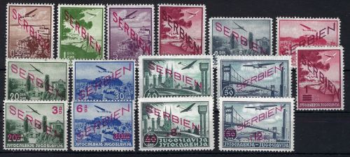 D. Bes. Serbien Mi 16-30 * ungebraucht mit Falz
