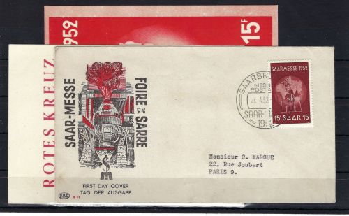 Saar Mi 317 FDC-Karte, 318 FDC-Karte + Brief, ME 180€