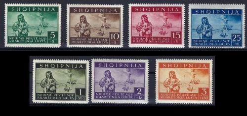 C) D. Bes. Albanien Mi 15-21 ** in guter Qualität, ME 110€