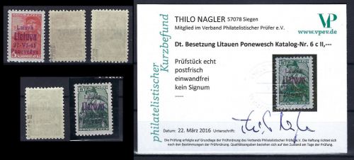C) D. Bes. Litauen /Ponewesch Lot aus Mi 4-8 **, gepr. / KB