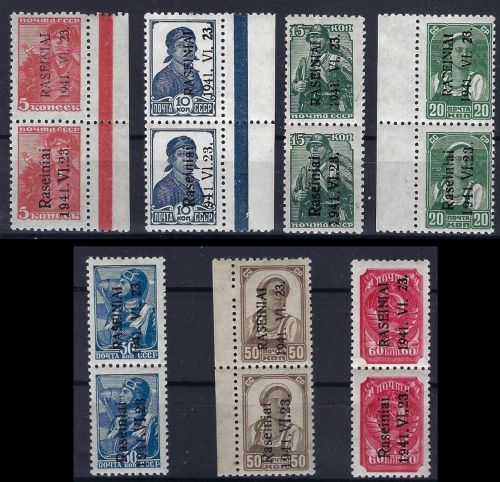 C) D. Bes. Litauen / Rossingen Mi 1-7** Typenpaare, Keiler BPP, ME 600®