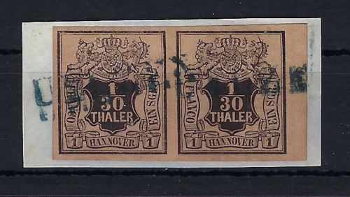 P) Hannover Mi 3a Seitenrand, L1 Uelzen, vollrandig, Luxus Briefstück