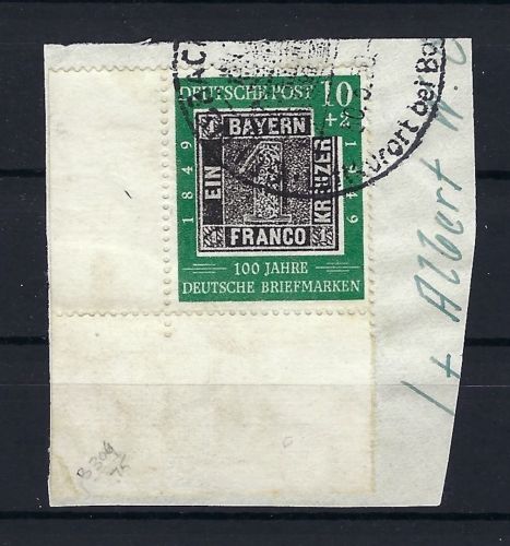 P) Bund Mi 113 Eckrand UL mit SoSt, Briefstück