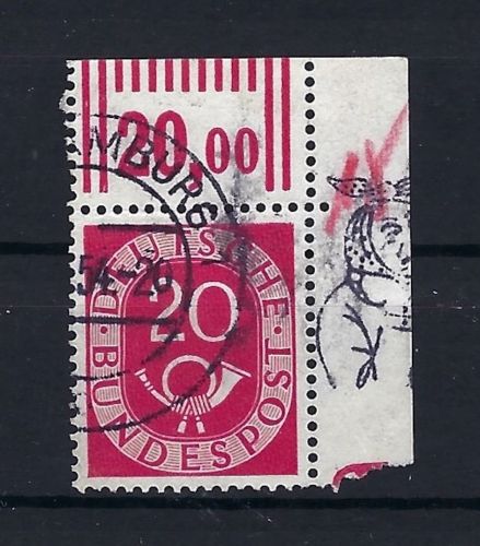 P) Bund Mi 130 ° Eckrand OR mit Teil DZ