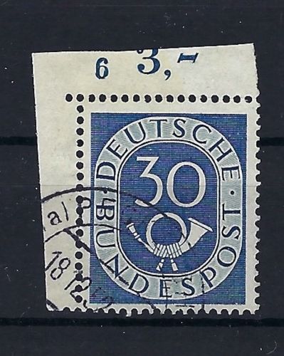 P) Bund Mi 132 ° Eckrand OL mit Formnummer 6