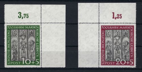 P) Bund Mi 139-140 Eckrand OR/OL **/*, Marken **, Ränder *