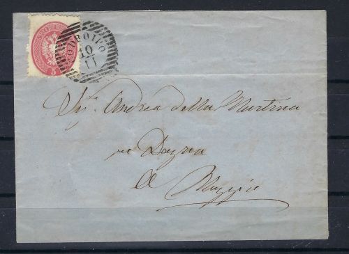 P) Lombardei-Venetien Mi 16 EF befördert von Codroipo n. Maggio (Udine)