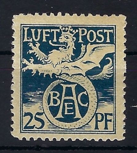 Bayern Flugpost Mi F I * mit Falz, gep. Dr. Helbig BPP, ME 200€