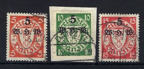 Danzig Mi 237-239 °, jede Marke sig. Richter, ME 130€