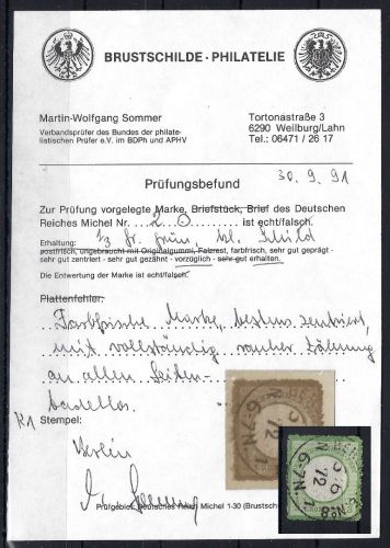 DR Mi 2 ° mit Befund Sommer BPP, ME 60€