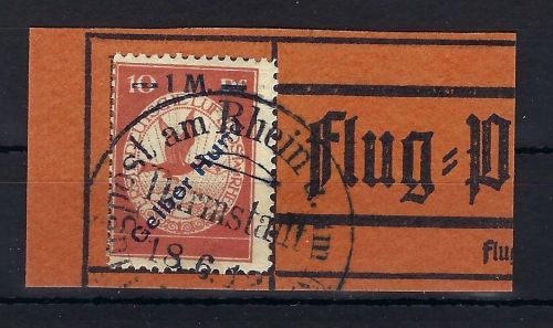 DR Flugpost 1912 Mi IV Briefstück, Gelber Hund, ME 200€